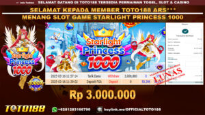 Bukti JP Kemenangan SLOT GAME STARLIGHT PRINCESS 1000 16 MAR 25