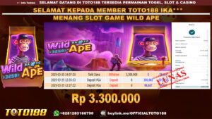 Bukti JP Kemenangan SLOT GAME WILD APE 25 MAR 25