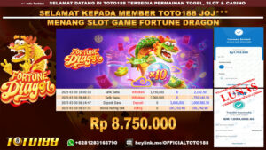 Bukti JP Kemenangan SLOT GAME FORTUNE DRAGON 30 MAR 25