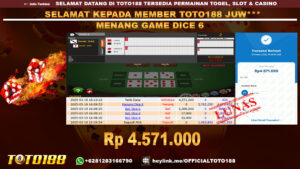 Bukti JP Kemenangan GAME DICE 6 19 MAR 25