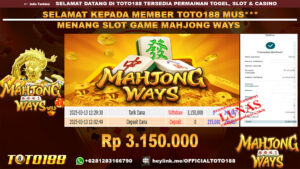 Bukti JP Kemenangan SLOT GAME MAHJONG WAYS 13 MAR 25
