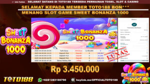 Bukti JP Kemenangan SLOT GAME SWEET BONANZA 1000 09 APR 25