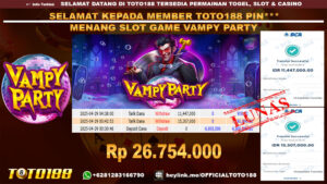 Bukti JP Kemenangan SLOT GAME VAMPY PARTY 29 APR 25