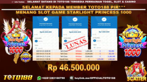 Bukti JP Kemenangan SLOT GAME STARLIGHT PRINCESS 1000 23 APR 25