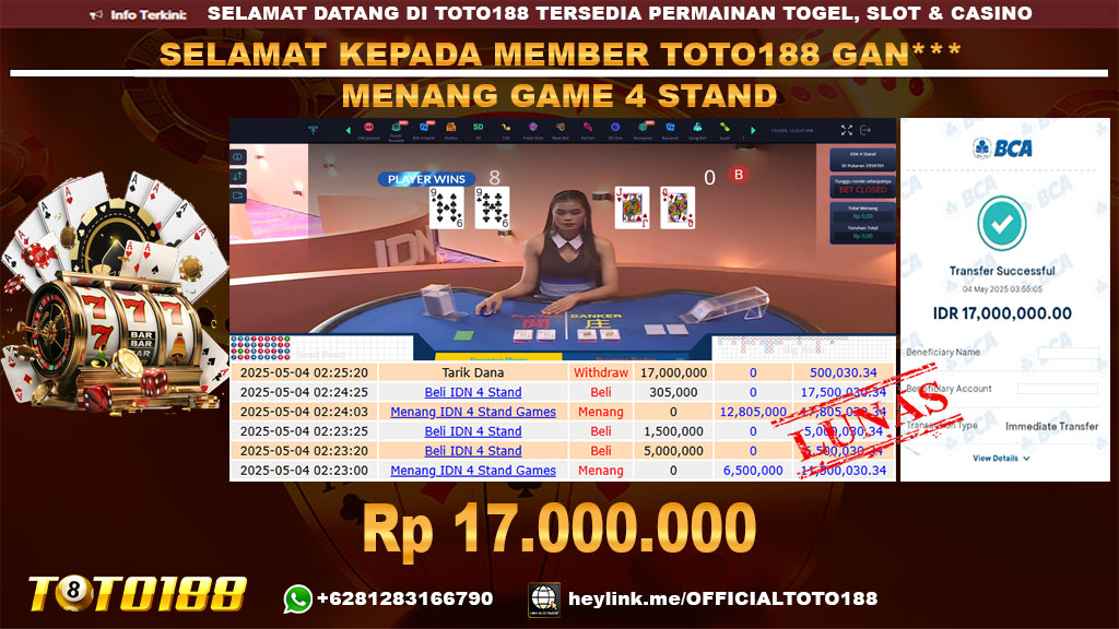 Bukti JP Kemenangan GAME 4 STAND 04 MEI 2025