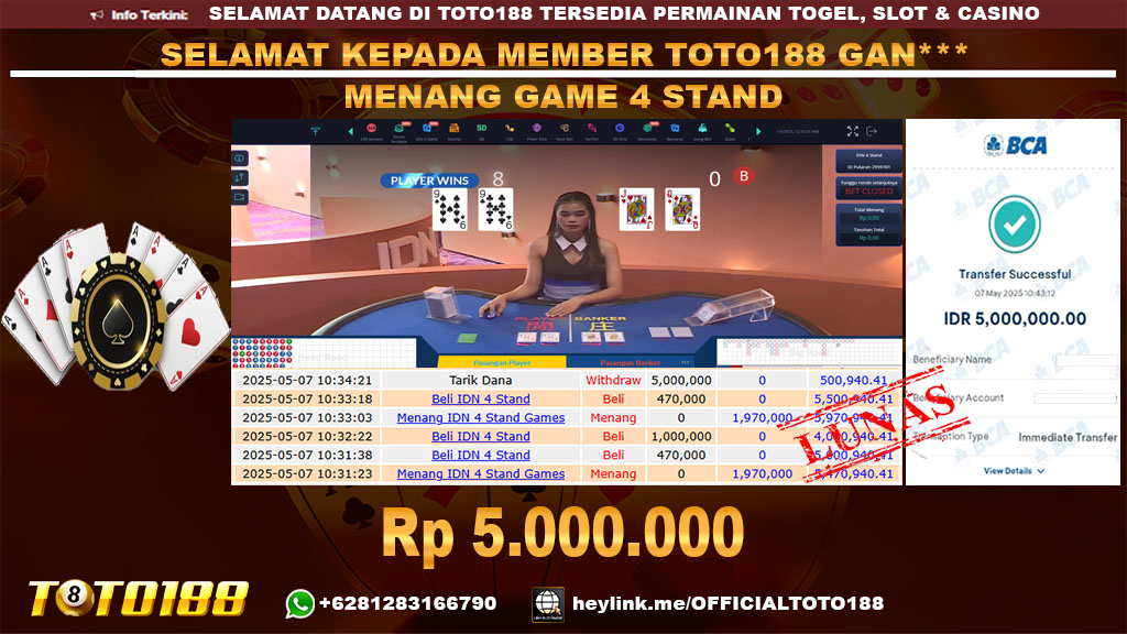 Bukti JP Kemenangan GAME 4 STAND 07 MEI 2025