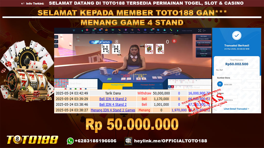 Bukti JP Kemenangan GAME 4 STAND 24 MEI 2025