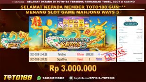 Bukti JP Kemenangan SLOT GAME MAHJONG WAYS 3 09 Mei 25