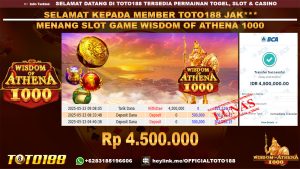 Bukti JP Kemenangan SLOT GAME WISDOM OF ATHENA 1000 23 MEI 25