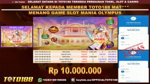 Bukti JP Kemenangan GAME SLOT MANIA OLYMPUS 08 MEI 25
