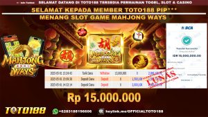 Bukti JP Kemenangan SLOT GAME MAHJONG WAYS 01 Mei 25