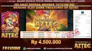 Bukti JP Kemenangan SLOT GAME TREASURES OF AZTEC 30 MEI 25