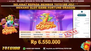 Bukti JP Kemenangan SLOT GAME FORTUNE DRAGON 03 JUNI 25