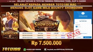 Bukti JP Kemenangan SLOT GAME WILD BOUNTY SHOWDOWN 18 JUNI 25