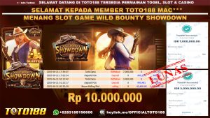 Bukti JP Kemenangan SLOT GAME WILD BOUNTY SHOWDOWN 21 JUNI 25