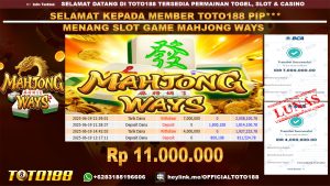 Bukti JP Kemenangan SLOT GAME MAHJONG WAYS 19 JUN 25