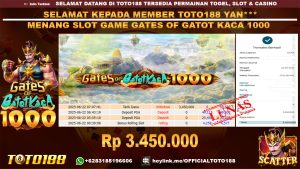 Bukti JP Kemenangan SLOT GAME GATES OF GATOT KACA 1000 22 JUN 25