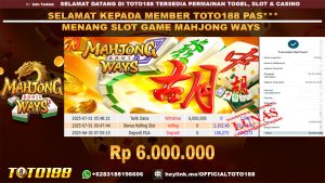 Bukti JP Kemenangan SLOT GAME MAHJONG WAYS 01 JUL 25