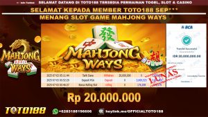 Bukti JP Kemenangan SLOT GAME MAHJONG WAYS 01 JUL 25