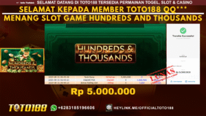 Bukti JP Kemenangan SLOT GAME HUNDREDS AND THOUSANDS 31 AGU 25