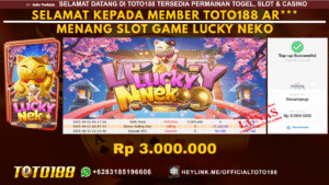 Bukti JP Kemenangan SLOT GAME LUCKY NEKO 01 SEP 25