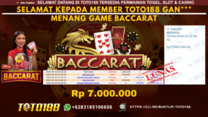 Bukti JP Kemenangan GAME BACCARAT 09 SEPT 25